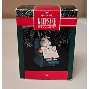 Hallmark Keepsake 1992 Dad Ornament Puppy‎ in Chair Father's Day Christmas Gift